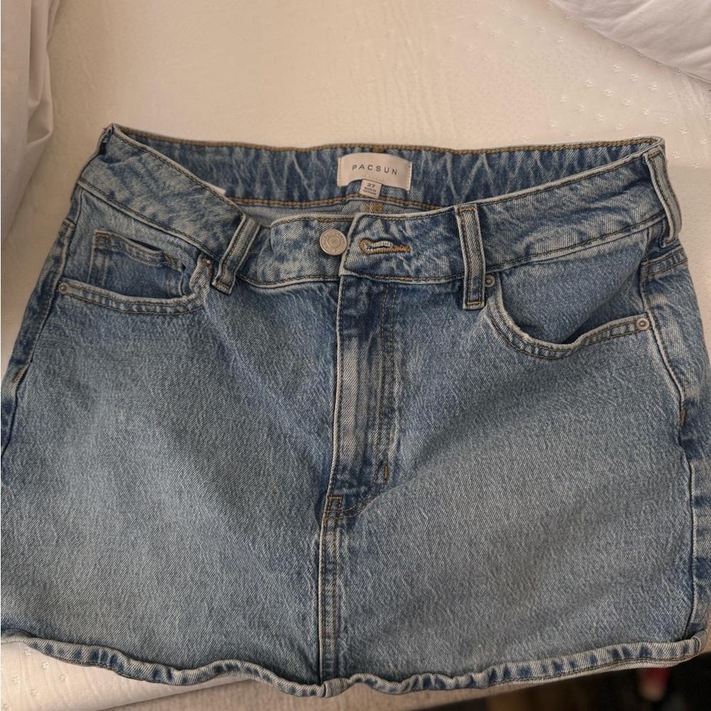PacSun Light Blue Denim Mini Skirt